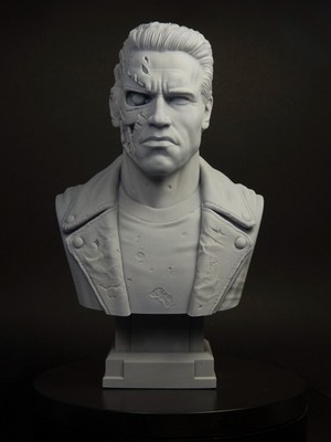 Büste. TERMINATOR. 1/4. T-800.  Schwarzenegger. 3D. Lackierfertig.