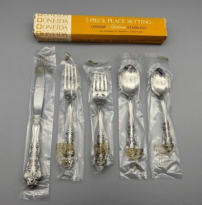 (1) Oneida MICHELANGELO Heirloom Stainless Flatware Cube 5pc Place Setting NOS