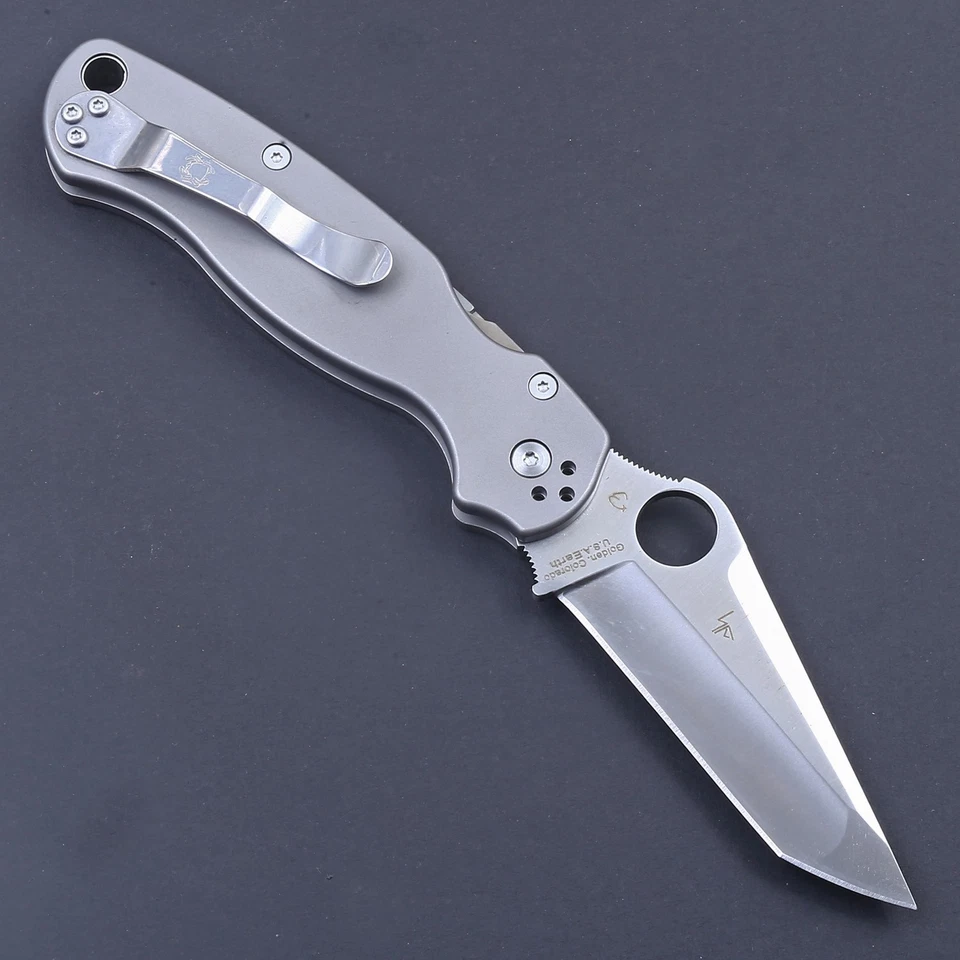 Cuchillo de Bolsillo Plegable C81 Para Militar 2 Mango de Titanio D2 Hoja de Acero Bloqueo Trasero Foto 2 de 4