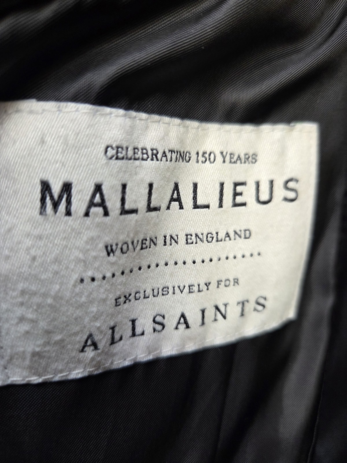 All Saints Black Leather Mens Jacket Size XS Wool Collar Fabulous Condition image 8