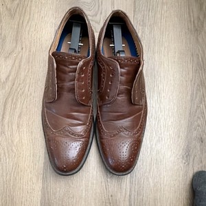 David Stone Oxford Shoes Men\'s Sz 10 Brown Lace Up Business Casual Vegan Leather David Stone Shoes | eBay main image 2