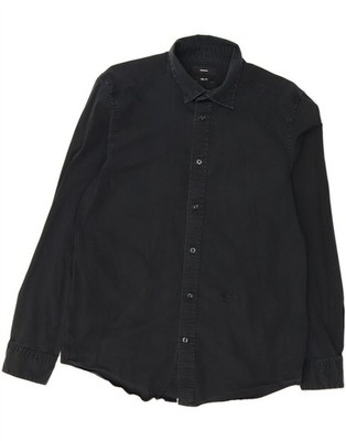 DIESEL Herren Slim Fit Hemd Large Schwarz Baumwolle DU50