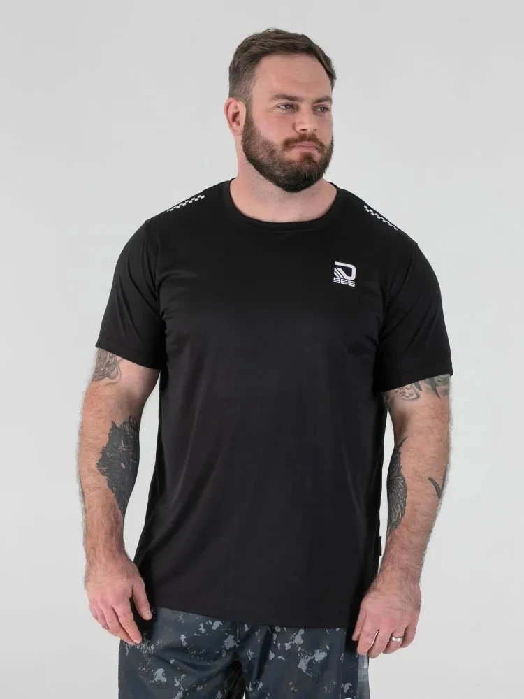 D555 Duke Big Mens Dry Wear T-Shirt Lightweight Reno Mesh Black 2XL-6XL (601921)