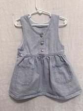 Vintage 90 s Lee Toddler 3T Girl Light Wash Denim Jumper Overall Dress Pockets