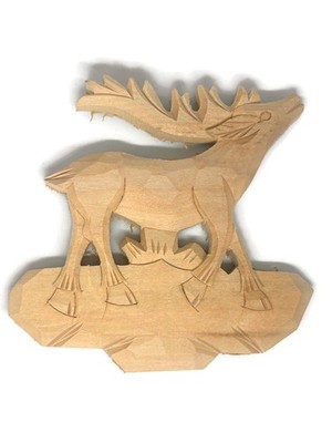 Kuckucksuhr Hirschholz, 120 mm x 140 mm, handgeschnitztes Lindenholz, unbehandelt
