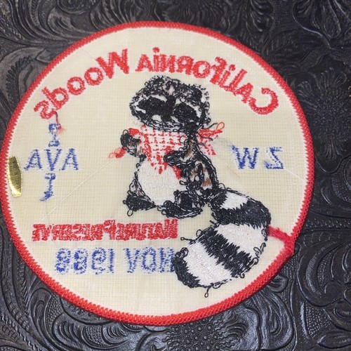 Vintage California Woods Raccoon Patch AVA /IVV Nature Preserve Nov 1988 4” NOS - Picture 2 of 4