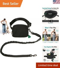 Hands Free Dog Leash with Dog Treat Pouch - Stylish and Trendy Waist Leash fo