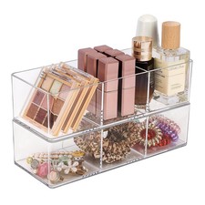 Acrylic Organizer, 2PK Cube Sections Makeup Organizer for Drawer, Makeup Orga...