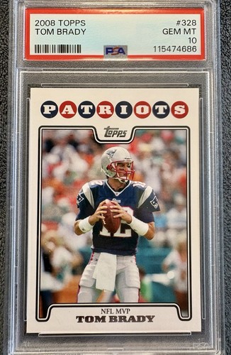 2008 TOPPS #328 TOM BRADY PSA 10 GEM MINT PATRIOTS NFL MVP