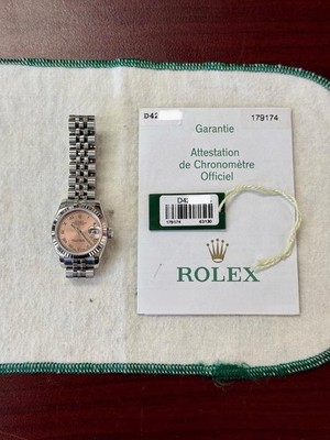 Rolex Lady-Datejust 179174 Pink Dial 26mm Stainless Steel Watch | eBay