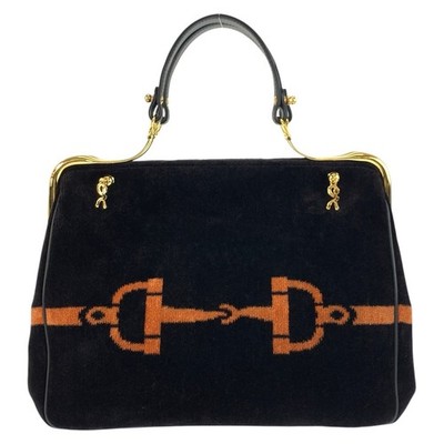 Roberta di Camerino Handbag Black Purple Orange velvet