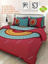 Home Decor Jaipuri Printed Winkle Free Cotton Double Bed Sheet, 2 Pillow Cover