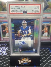 2018 Panini Rookies & Stars Josh Allen #105 Longevity Blue Signatures /49 PSA 9