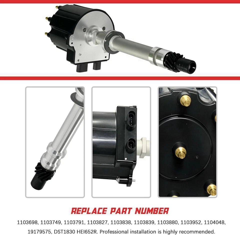 Distribuidor de encendido Chevy GMC camioneta bloque grande pequeño 1500-3500 305-427 tapa negra Foto 3 de 4