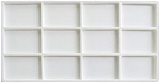 Flocked White Plastic 12 Compartment Tray Insert Organizer 14 1/8" x 7 5/8"