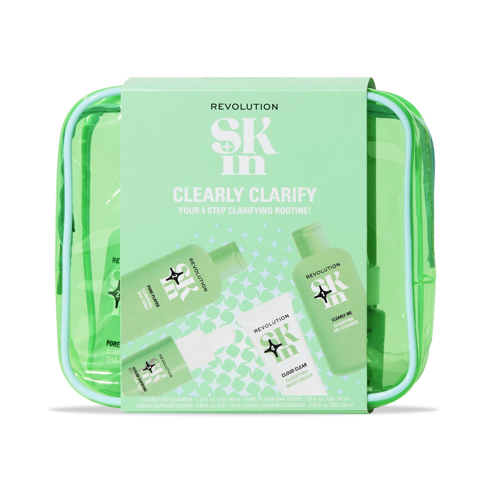 Revolution Skin, Clearly Clarify 4 Step Starter Kit, Skincare Set for Blemish-Prone Skin, Includes Cleanser, Toner, Serum & Moisturiser, Vegan & Cruelty-Free, 4 Products Included - Image 2