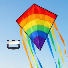 Taschendrachen Einleiner Regenbogen 80m Drachenschnur Faltbar Outdoor Anf&auml;nger