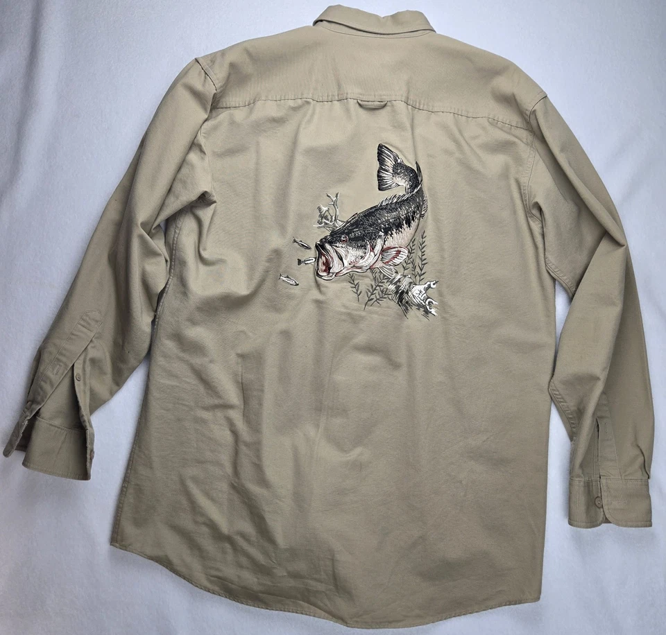 Redhead Mens LT Large Tall Tan Long Sleeve Button Shirt Workwear Fishing Hunting - Image 2 of 4