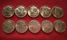 10- 1964 Kennedy Half Dollars 90% Silver Uncirculated