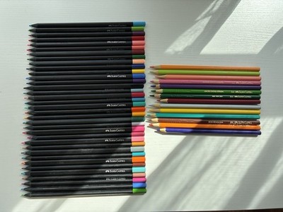 Lot of 49 Faber Castell Colored Pencils - 35 Black Edition + 14 Eco