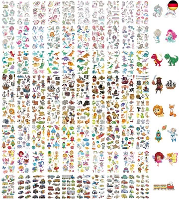 MARKE KIHONI KIHONI 850 Stück Tattoo Kinder Mädchen Jungen 80 Blätt Temporäre Aufkleber Kin
