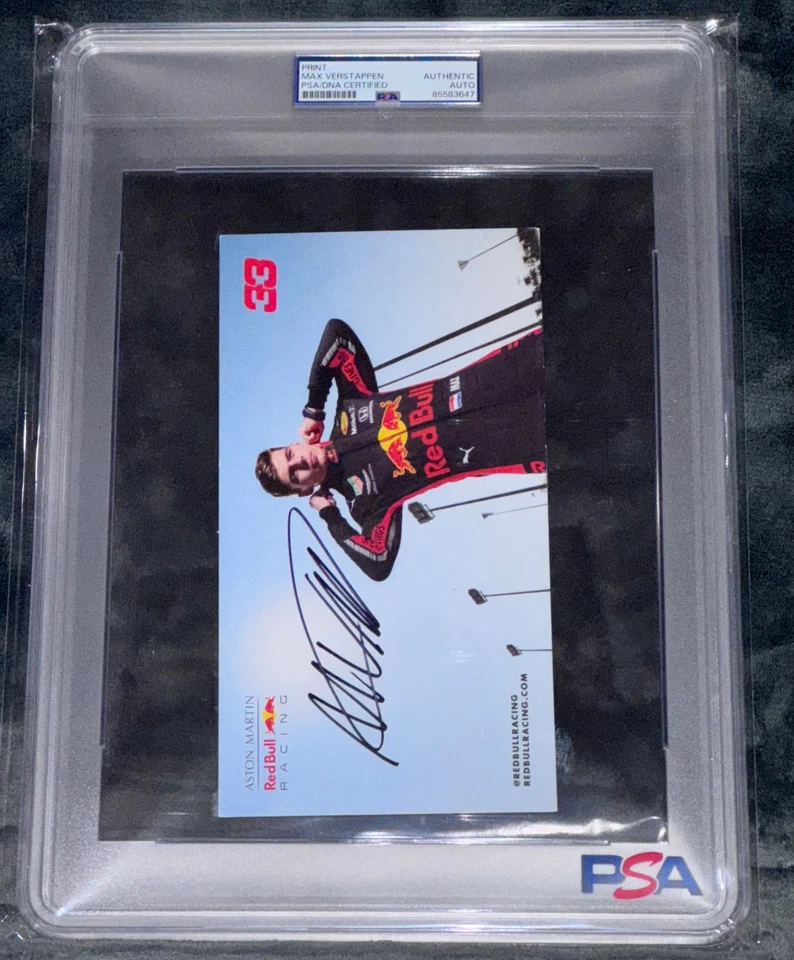 Max Verstappen "2018 F1 Aston Martin Red Bull" Signed Photo Driver Card Auto PSA - Image 2 of 4