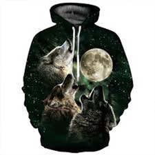 3d wolf print hoodie and Zip hoodie optional