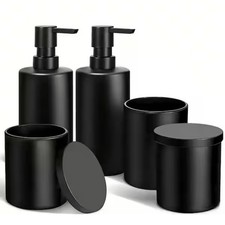 5-Piece Bathroom Accessory Set In Black