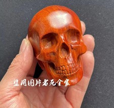 Natural Rosewood Carved Skull Statue Decor Carving Wood Art Sculpture Handcraft