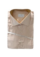 NEW mens beige ERMENEGILDO ZEGNA comfort fit long sleeved shirt 16.5 L large