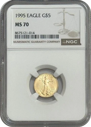 1995 1/10 American Gold Eagle $5 Coin NGC MS70