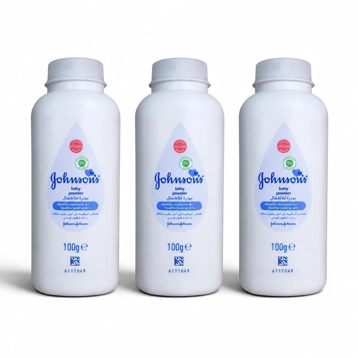 3x Johnson's Baby Powder 100g – Gentle Daily Care for Baby Skin