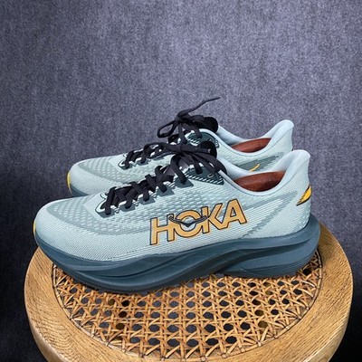 Hoka One One Mach 7 Running Shoes Mens 10.5D Green Gym Sneakers Run Excellent