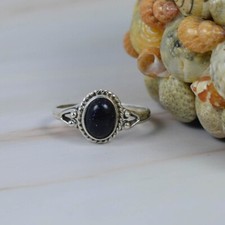 Blue Sunstone Gemstone Ring-925Sterling Silver Handmade Jewelry Gift For Her