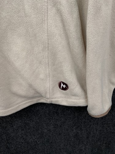 Marmot Womens XL Full Zip Hooded Micro Fleece Jacket Beige Pockets Polartec - Picture 15 of 19