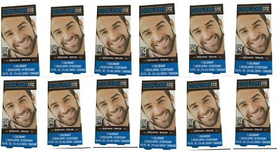 Lot 12 Color For Him Brush-In Color Gel Mustache Beard & Sideburns Color Brown