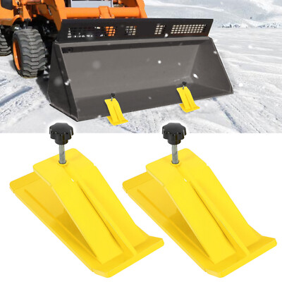 2pcs Tractor Bucket Protector Ski Edge Tamer Skid Protector Snow Leaf Removal