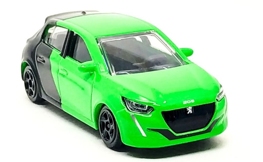 Majorette Peugeot 208 Green Racing Cars 1:64 Scale 3 Inch Diecast Model Car