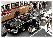 PRESIDENT JOHN F. KENNEDY MOTORCADE AT DEALY PLAZA ASSASINATION 1963 8X10 PHOTO