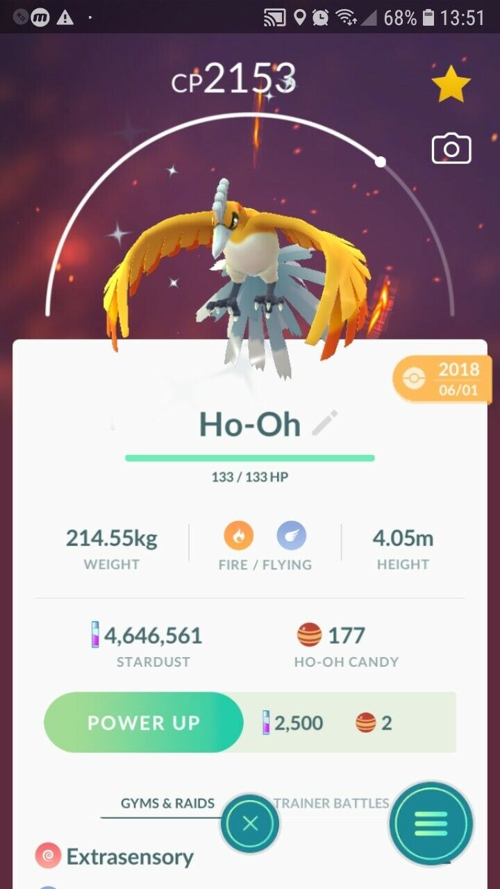 Pokemon Shiny Ho-Oh Registered Trade or Ultrafriends