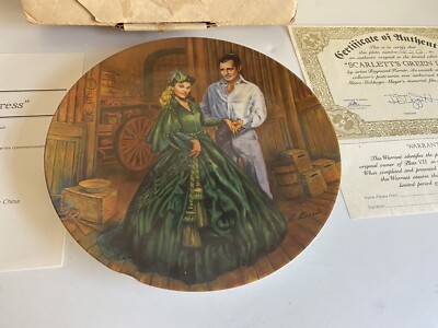 Vintage Collector Plate Knowles Scarlett s Green Dress 1984 Gone With The Wind