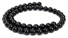 Natural 4-14MM Black Agate Onyx Smooth Round Gemstone Loose Beads 15" Strand