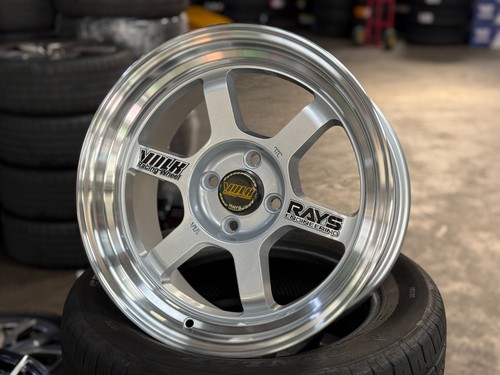 New 16x8 ET20 ULF TE37V Vintage (4 Wheel) 4x100 fit HONDA TOYOTA MAZDA Silver - Picture 4 of 11