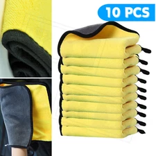 Yellow 10X Car Wash Microfiber Towel 12x12'' Cleaning Drying Car Care Soft Cloth