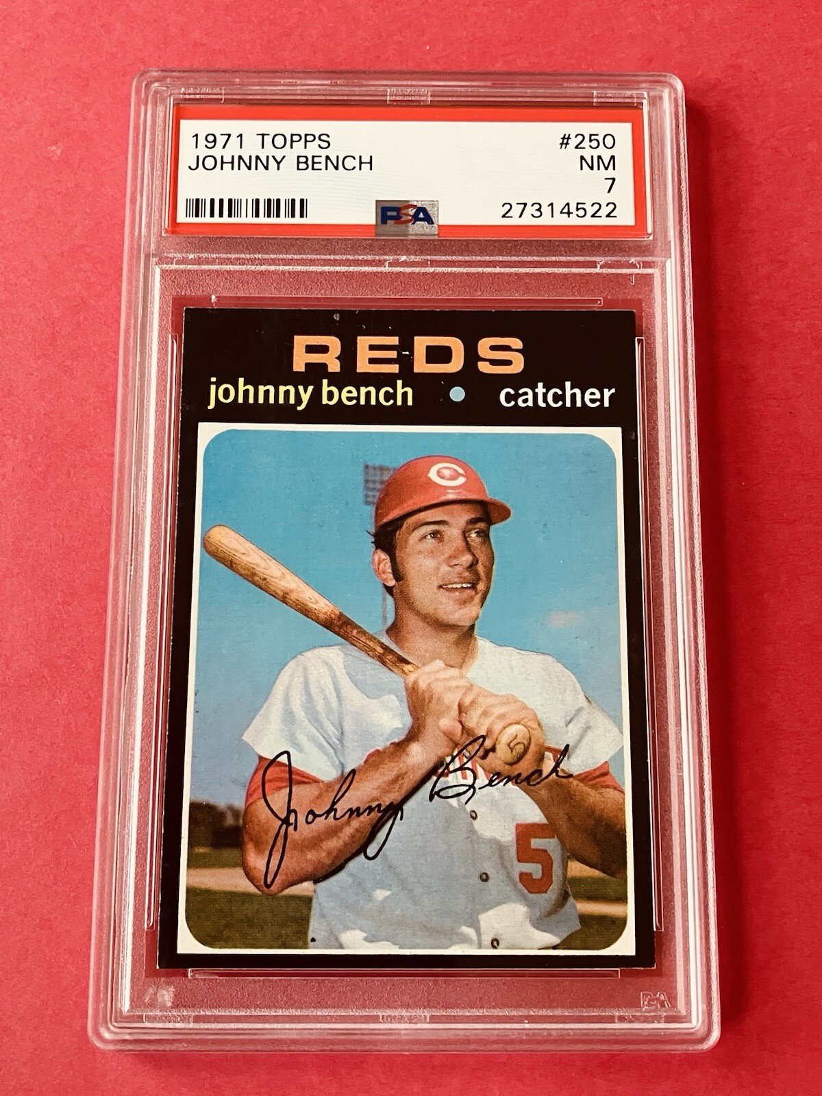 1971 JOHNNY BENCH PSA 7 NM TOPPS CINCINNATI REDS HOF SHARP CORNERS Centered