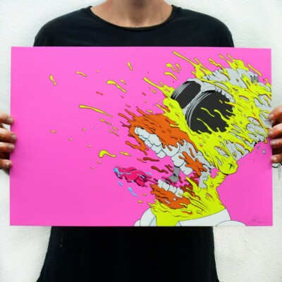 Matt Gondek - Deconstructed Homer - Rare Signed Pink Cocaine