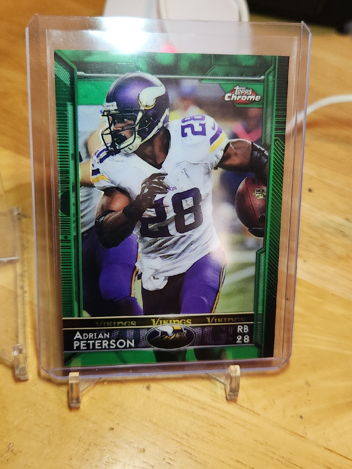 2015 TOPPS CHROME ADRIAN PETERSON GREEN BOARDER PARALLEL #24 MINNESOTA VIKINGS