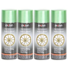 4 Cans Metallic Acrylic Green Car Wheel Paint- Brilliant Finish High Durability