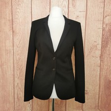 Oui Size 12 Soft Button Up Black Blazer