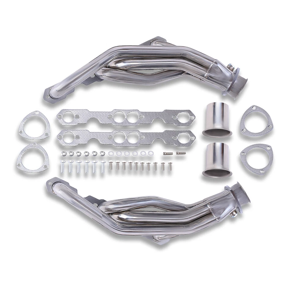 Cabezales de acero inoxidable pulido para Chevy GMC C/K 1500/2500/3500 5,0 L 1988-1997 Foto 2 de 4